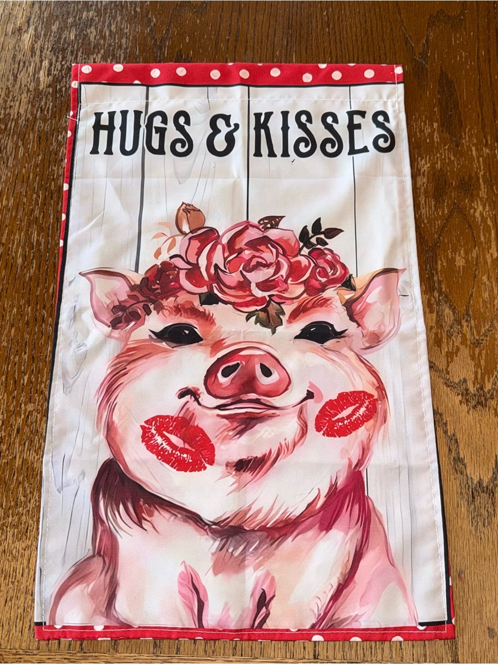 Valentines Day Garden Flag Decorative Gift Yard Banner 17”x11” Kisses Pigs New